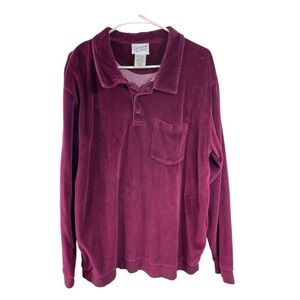 Vintage 90s Irvine Park Pocket Polo Velour Shirt L Rat Pack Rockabilly Mobster‎